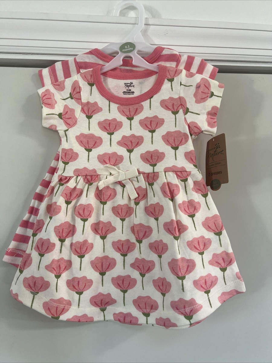 Touched by Nature Girls' Organic Cotton Short-Sleeve Dresses, Tulip, 0-3 Months Touched by Nature Girls' Organic Cotton Short-Sleeve Dresses, Tulip, 0-3 Months
