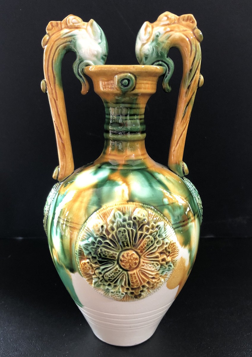 Vintage Chinese Tang Dynasty Style Three Color Glazed Pottery