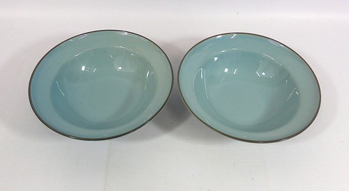 Pair of Royal Doulton Gordon Ramsey 'Union Street Cafe' Teal Bowls 7.5"