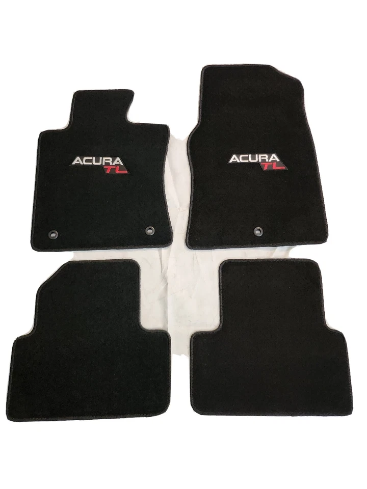 Alfombrillas negras para Acura TL 09-14 4 piezas con emblema V2 Foto 2 de 4
