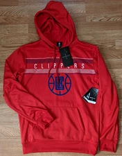 Men's LA Clippers UNK Red Small Pullover Fleece Midtown Hoodie Sweatshirt