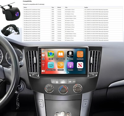 For Hyundai Sonata NF 2009-2010 Apple Carplay Car Stereo Radio Android 13.0 GPS