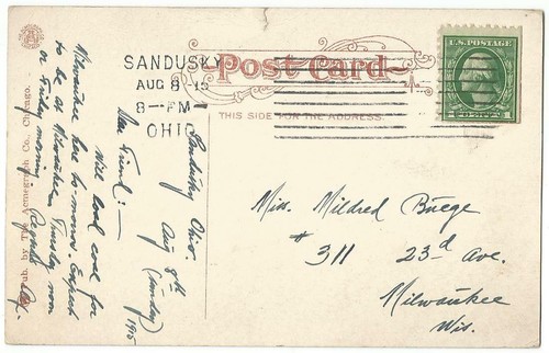 Sandusky Ohio OH ~ Old High School Building 1915 - 第 2/2 張圖片