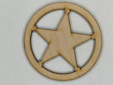Custom Laser Cut Unfinished Badge Shape Wood Craft Cutout