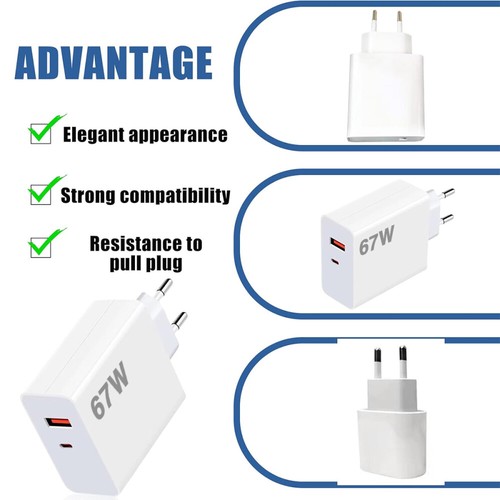 Für Xiaomi 67W Schnell Ladegerät Netzteil 6A USB-C Kabel Mi 11/12s Ultra 12 13 - Zdjęcie 9 z 17
