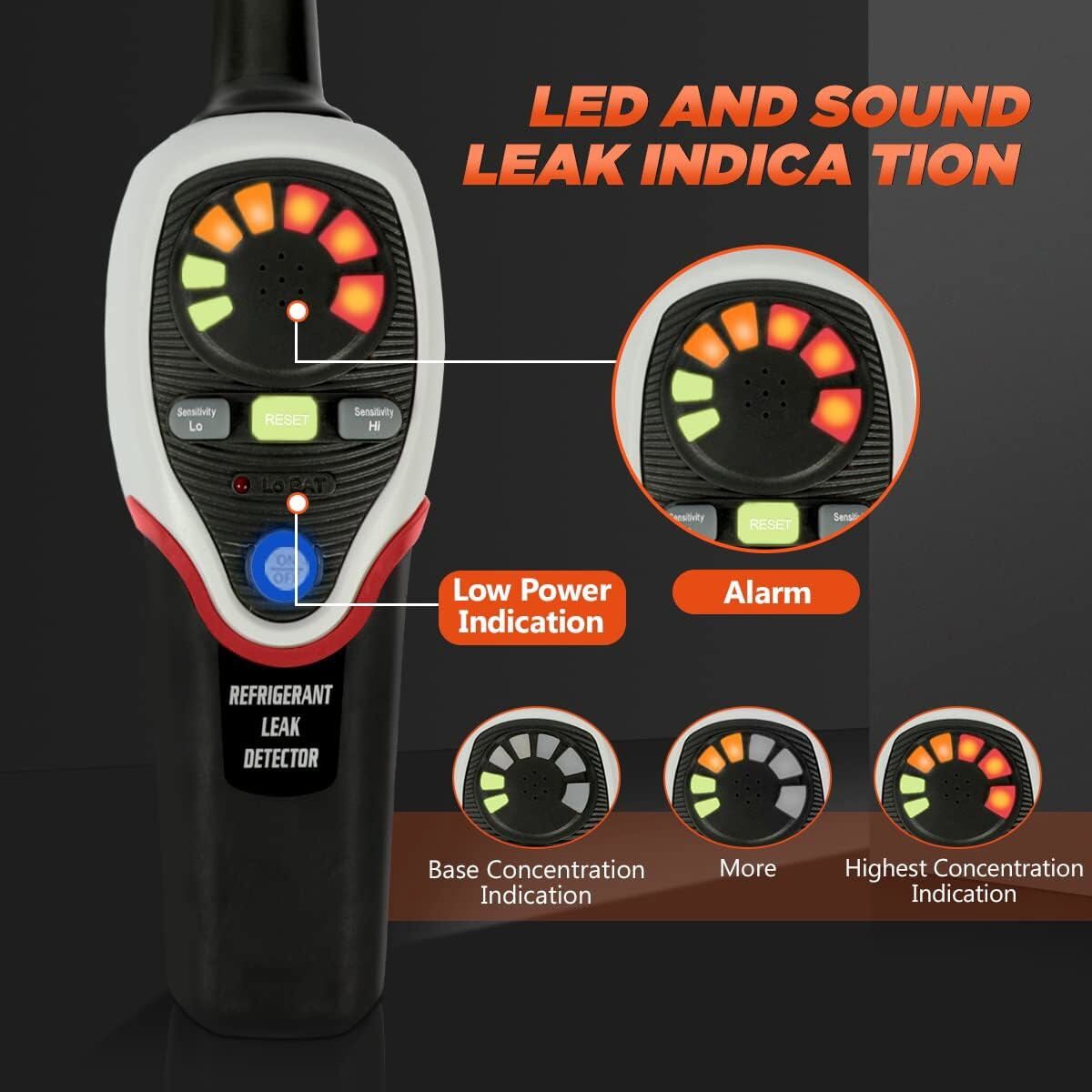 Refrigerant Leak Detector 0.1 oz/yr HVAC Freon Leak Detector Halogen