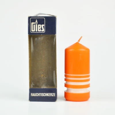 Gies Vela De Mesa De Humo Antigua Naranja Gire Vintage - Imagen 1 de 3