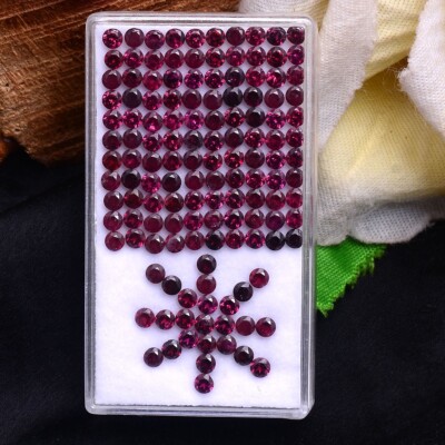 133 Pcs Natural Rhodolite Garnet Finest Quality 2.70mm Round Cut Loose Gemstones