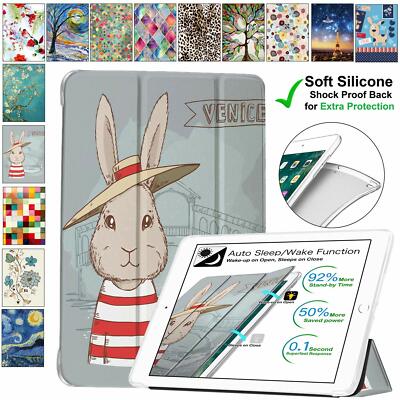 iPad 9.7 Air 4 3 2 1 5th 6th 7.9 10.2 10.5 10.9 Case UltraSlim Cover Bunny Hat