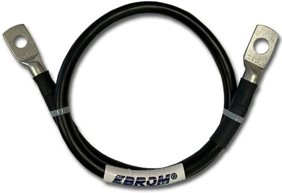 EBROM Batteriekabel KFZ Kabel 70 mm² schwarz + Ringösen/Kabelschuhe M8/M10/M12 - 70mm2