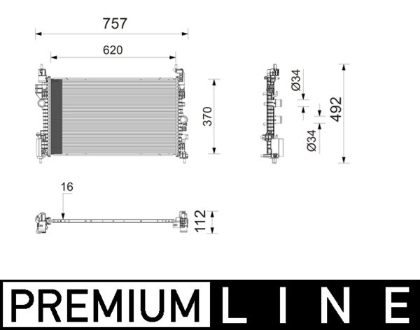 Mahle MotorküHler WasserküHler KüHlmittelküHler FüR Opel Corsa E 1.0 Adam-image