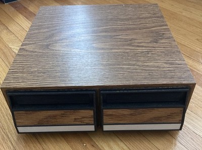 Vintage Light Faux Wood Cassette Tape Cabinet 2 Drawer Storage Holds 24 Wal-Mart