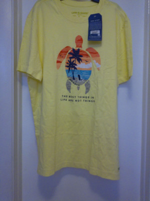 Life Is Good Men's Large T-Shirt Best Things In Life Are Not Things Sea Turtle