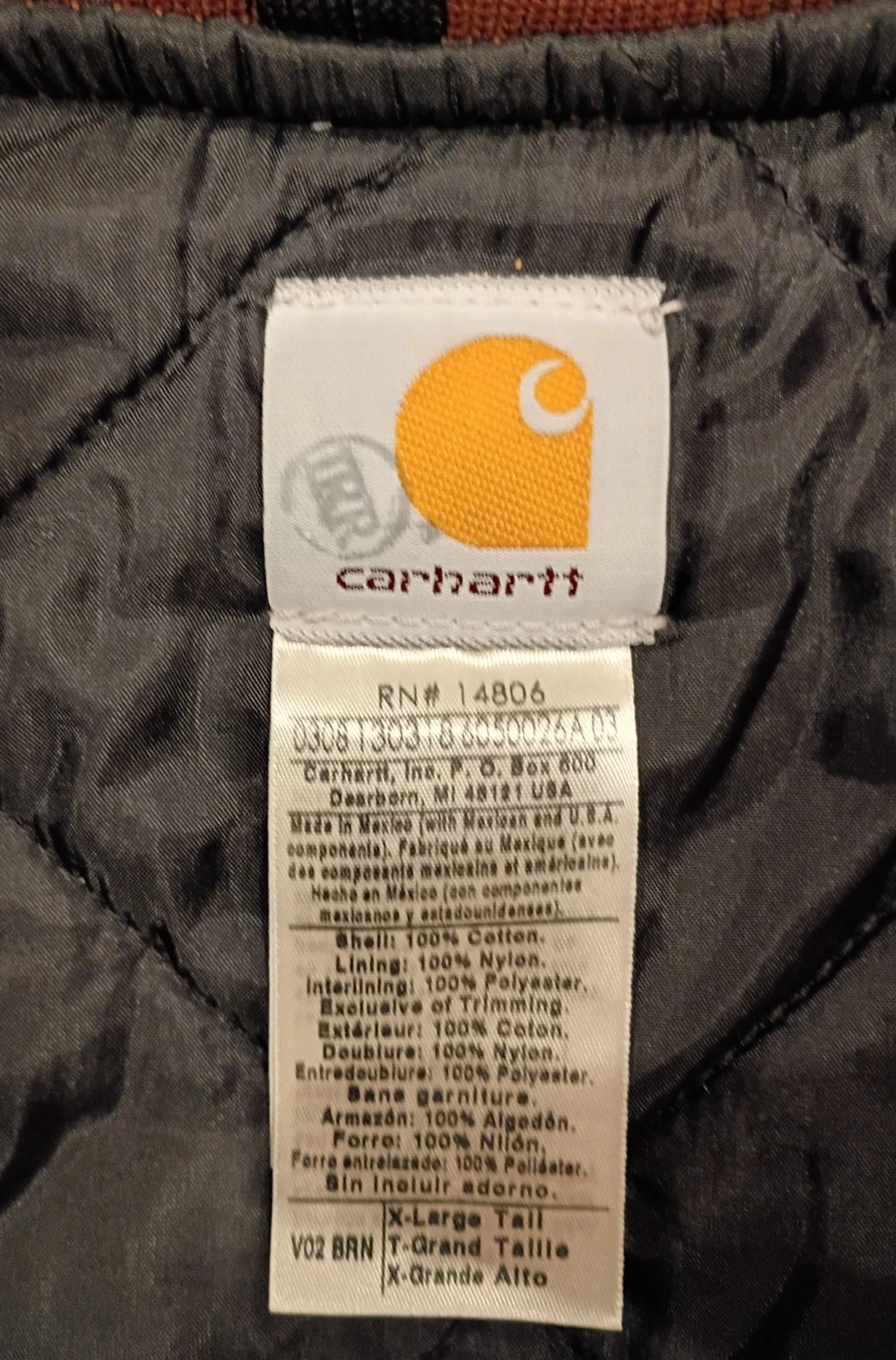 Mens Carhartt Vest XL Tall - product detail image 5