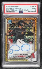 2021 Bowman Gold Shimmer Refractor 35/50 Jeferson Espinal PSA 9 MINT Auto 2l4