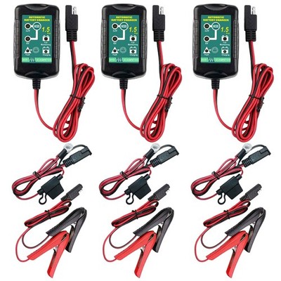 3Pcs 6V 12V 1.5A Automatic Smart Trickle Battery Charger Maintainer Car Boat