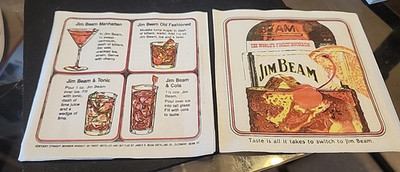 Vintage Jim Beam Bourbon  Cocktail Napkins LOT Of 5
