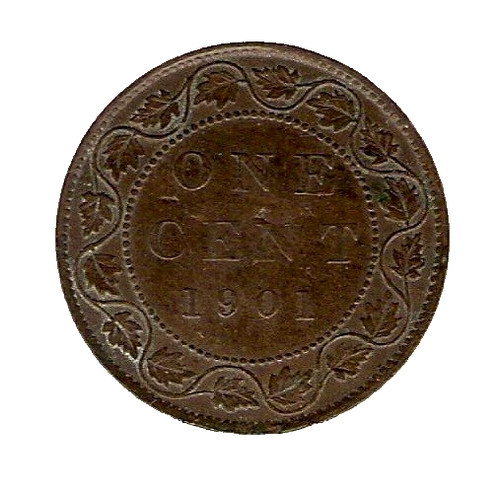 1901 CANADA COIN LARGE 1 CENT - Queen Victoria -