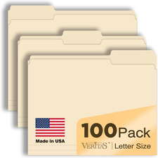 Manilla Folders 8.5 X 11 File Folders Letter Size Manila Folder with 1/3 Cut