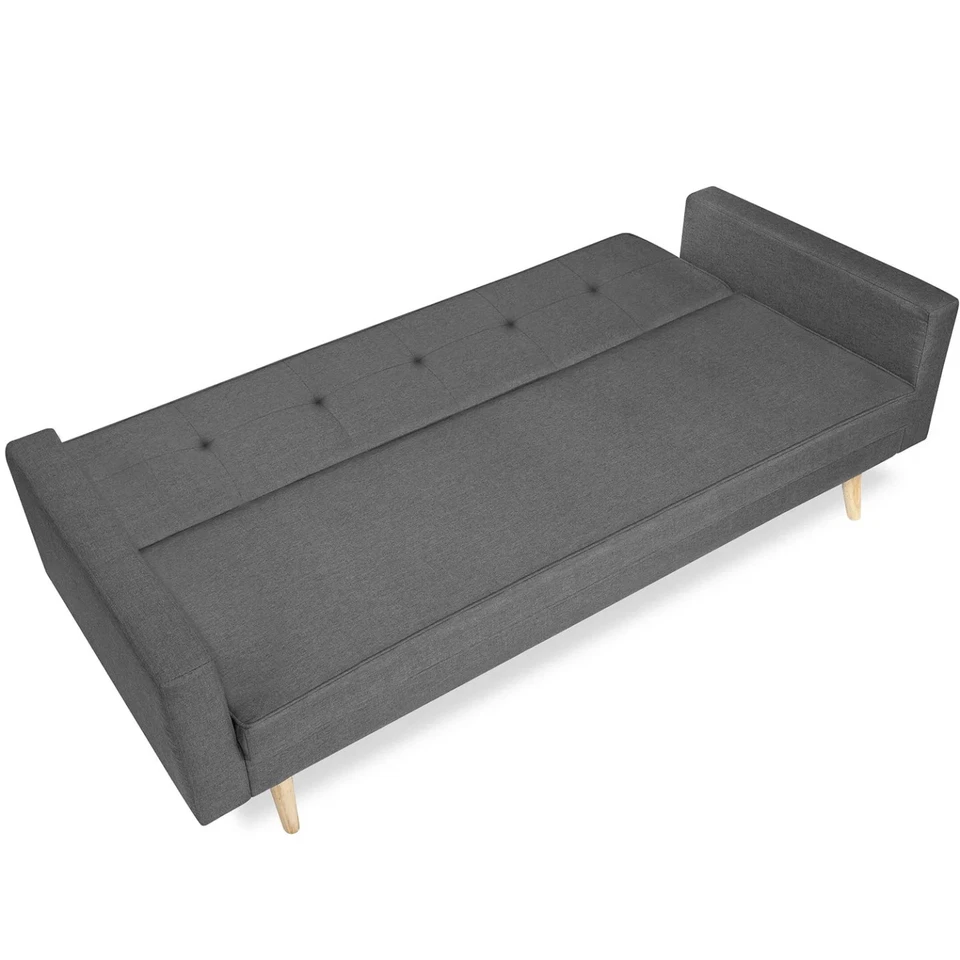 Canapé droit scandinave 3 places convertible LARS gris - Photo 3/4