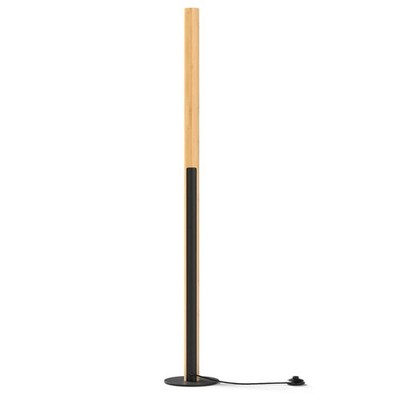 Stehlampe dimmbar LED Eckleuchte mit Fußschalter - Bambus natur