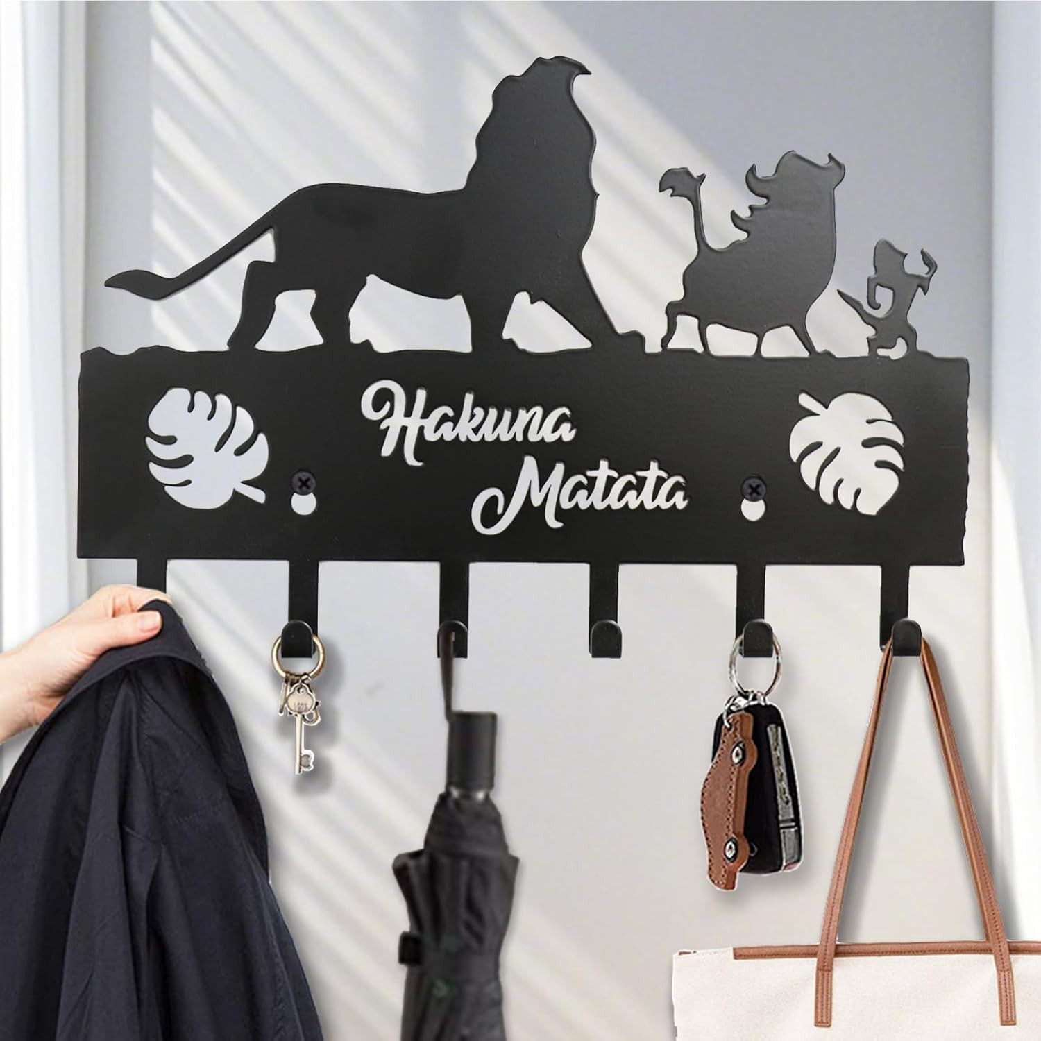 Portachiavi in Metallo per Organizzatore Di Chiavi Decorativo a Parete Ingresso,