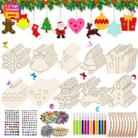 Bastelset HolzanhäNger Weihnachten 354PCS Christbaumschmuck Deko Baumschmuck