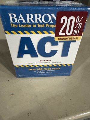 Barron's ACT 410 Flash Cards Test Preparation Flashcards 2nd Edition Like New