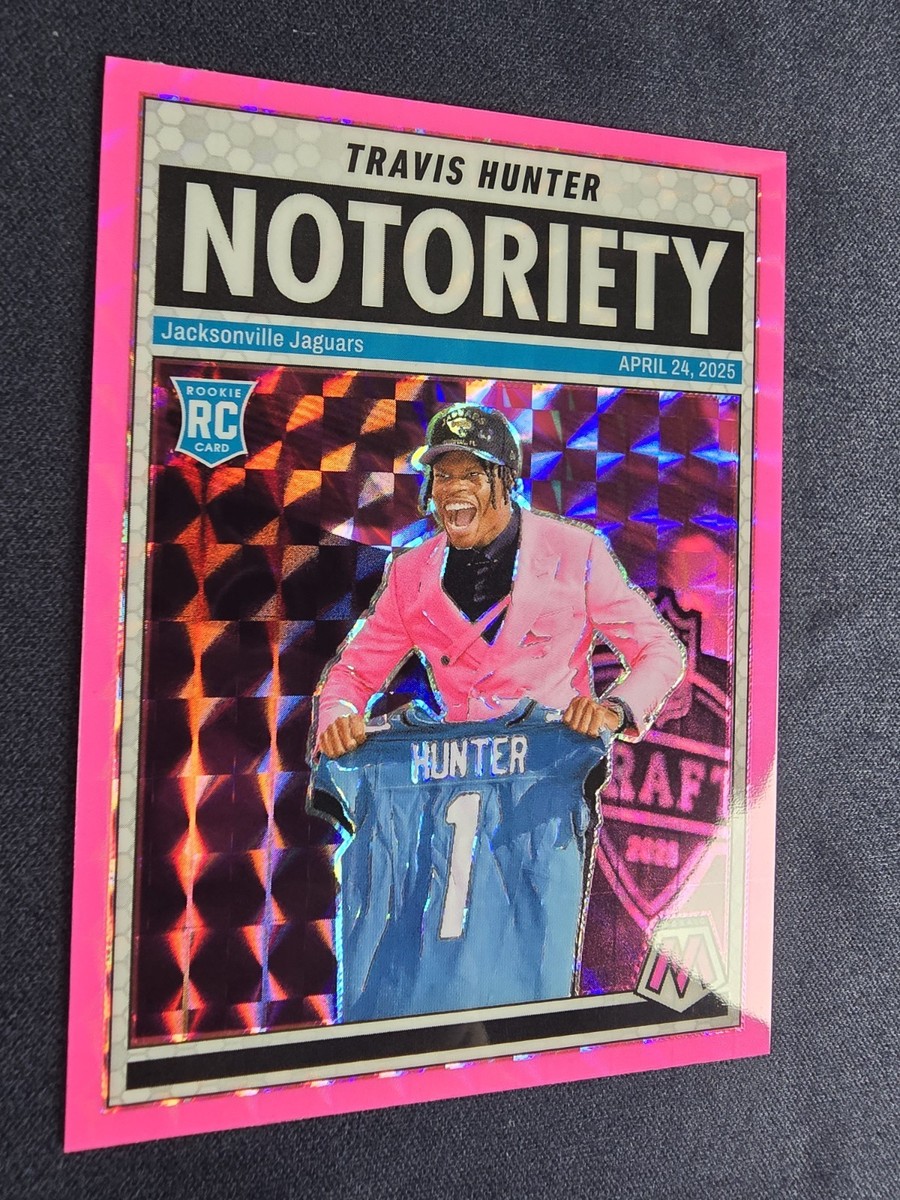 2025 Panini Mosaic - Notoriety Travis Hunter #12 Mosaic Pink