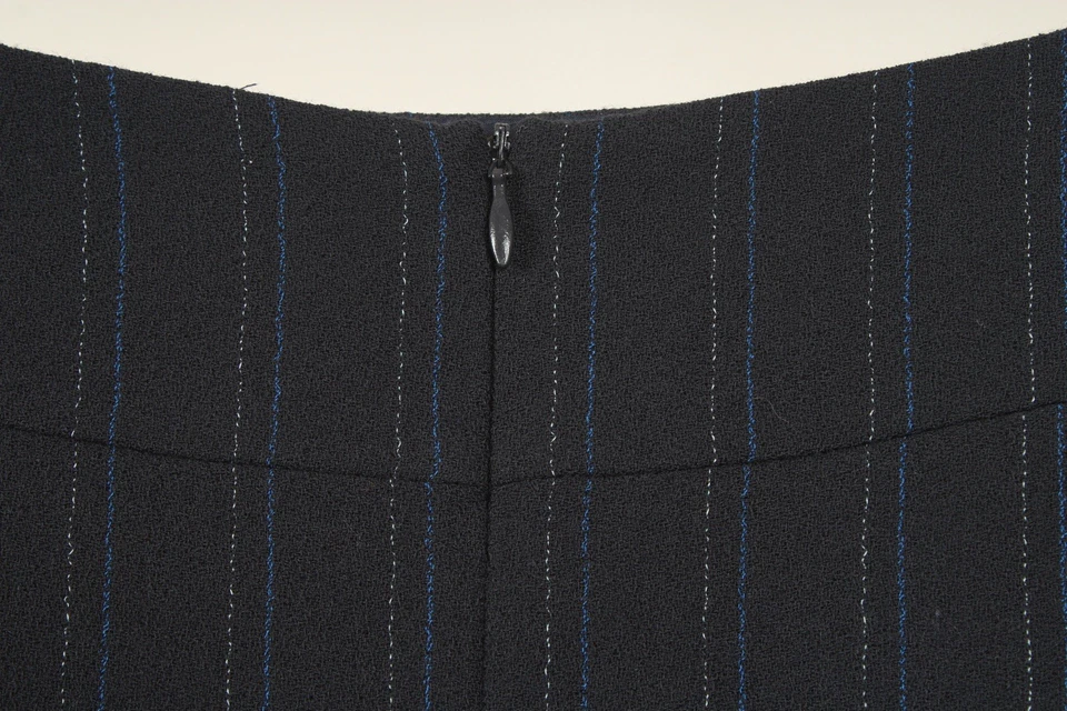 Юбка женская LaFayette 148 New York 14 синяя в полоску прямая с подкладкой натуральная шерсть - Изображение 3 из 4