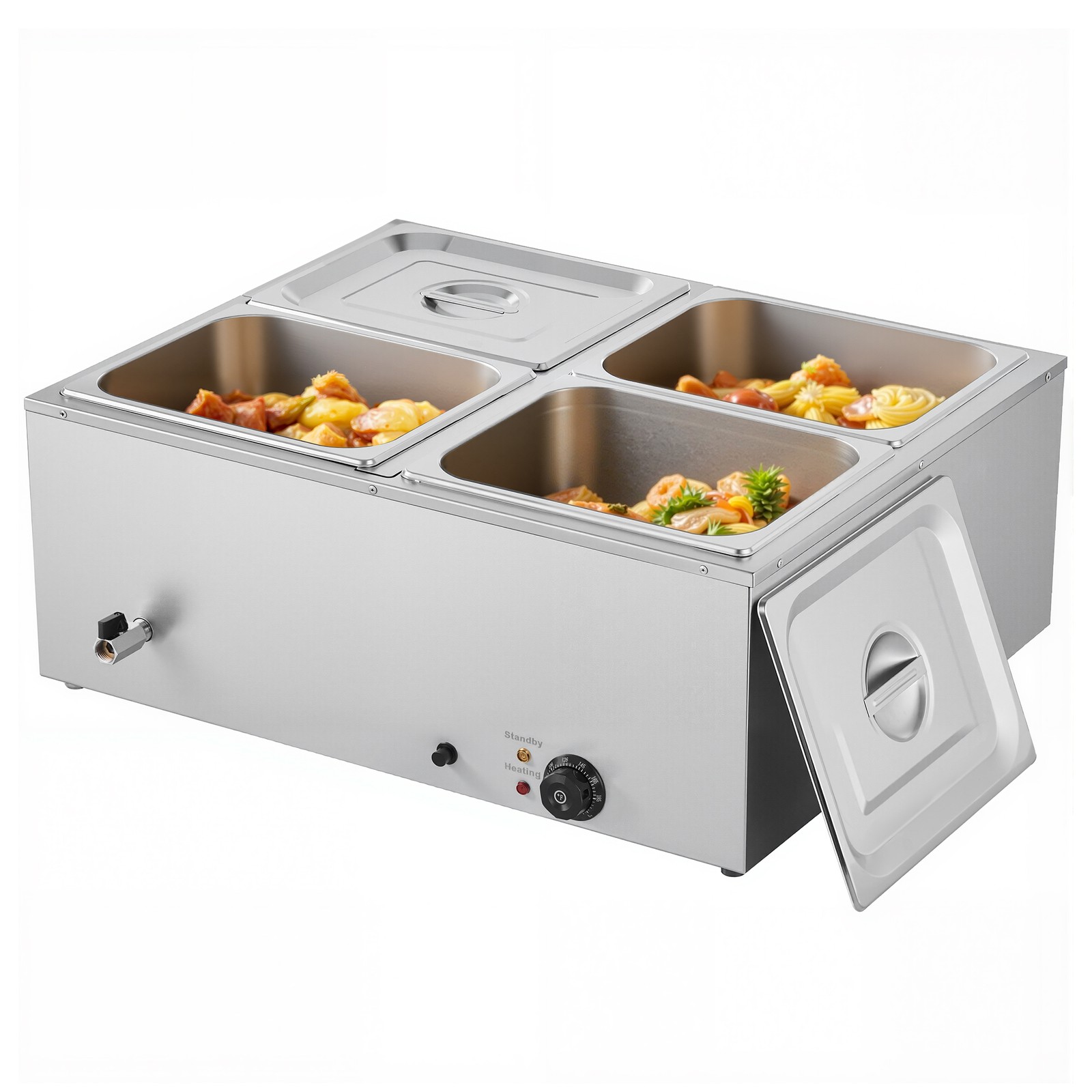 Uimoso Commercial Countertop Food Warmer 4 Pans Buffet Bain Marie Steam Table