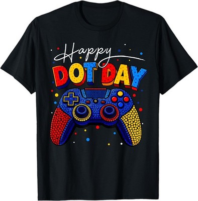 Happy Dot Day Shirts for Boys Gamer Polka Dot 2026 Adult Kid Cotton T-Shirt