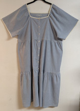 NEW LOVE OLIVE CO Cotton Light Blue  White Gingham Hanna Dress Size 2XL