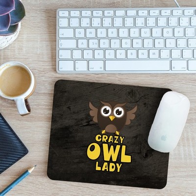 Crazy Owl Lady Night Greifvogel Maus Matte Pad Geschenk 24 cm x 19 cm