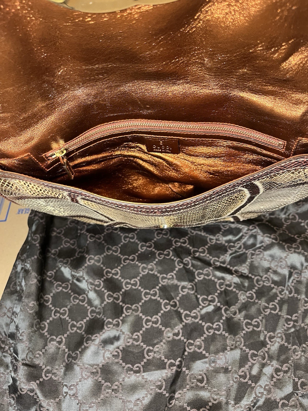 Authentic Gucci Interlocking G Britt  Python Bag … - image 15