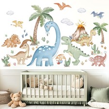 Large Dinosaur Stickers set Watercolor Boho Dino Wall Decoration
