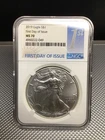 2019 $1 AMERICAN SILVER EAGLE UNC FDOI 1st Day of Issue 1 oz .999 NGC MS70
