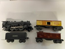 Lionel O Prewar 1666 Locomotive  2689T Tender  2 Cars Tested 