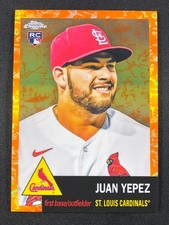 2022 Platinum Anniversary JUAN YEPEZ Toile White/Orange Refractor! SP RC #'d /25