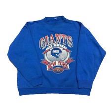 VTG NY NEW YORK GIANTS BLUE PULLOVER SWEATSHIRT FOOTBALL NFL SZ L WN