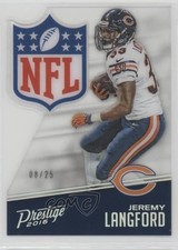 2016 Panini Prestige NFL Shield Die-Cut 8/25 Jeremy Langford #3 Shield 0af