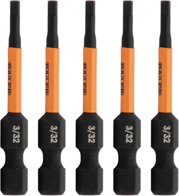 3/32 Hex Drive Bit - Impact Grade S2 Steel 2'' Hex Head Allen Wrench Drill Bit W/