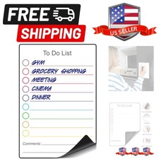 Dry Erase Small Magnetic White Board for Fridge A5 - Lined Dry Erase Todo Lis...