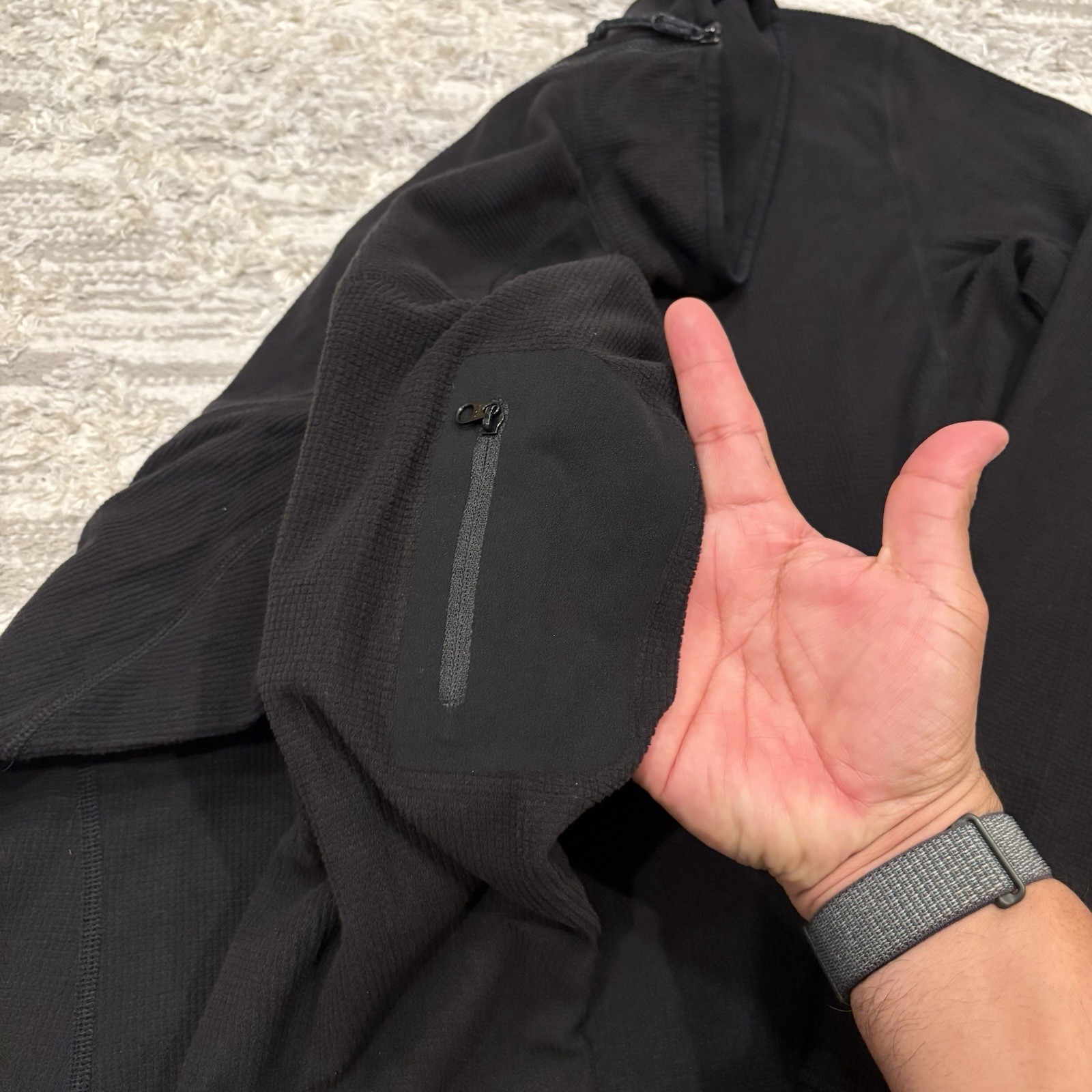 Arc’teryx Delta LT Jacket Women’s XL Waffle Grid Polartec Full Zip Outdoor Rare image 9