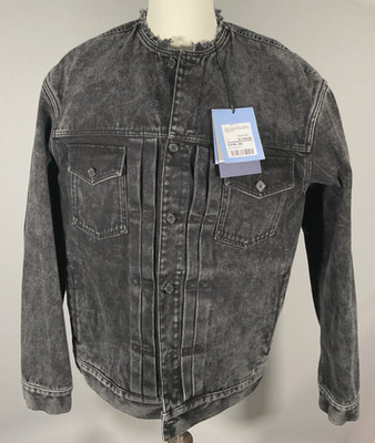 Lanvin Loose Fit Men's Size 38 US Black Washed Denim Jacket NWT