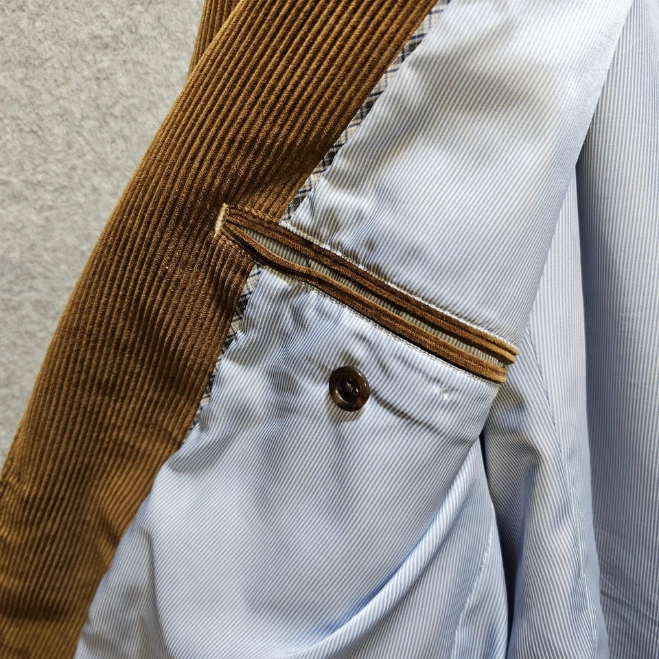 Lands End Sport Coat Size 40R Brown Corduroy 2 Button Cotton Blazer Classic Fit - Image 3 of 4