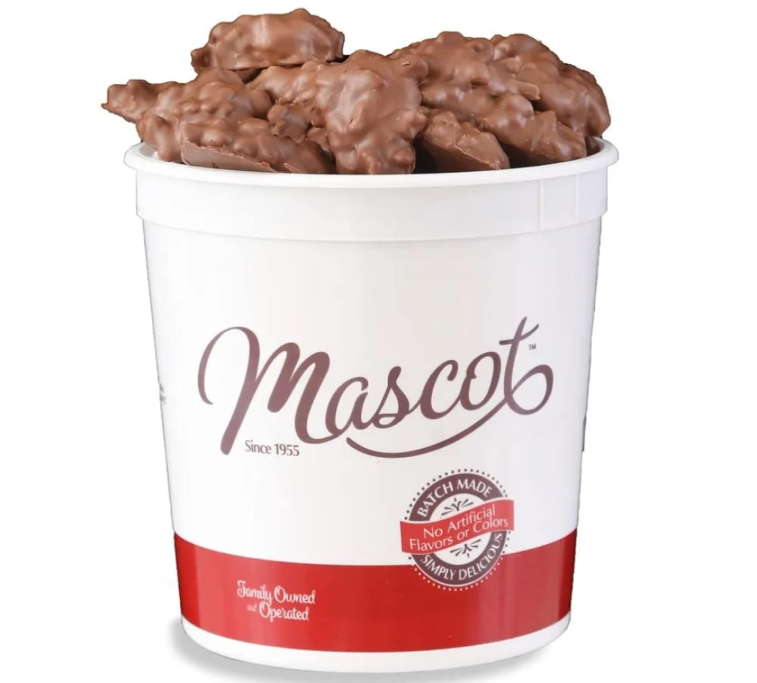Mascot Nut Candy since 1955 - Pecan Clusters Smooth Milk Chocolate, Caramel, and