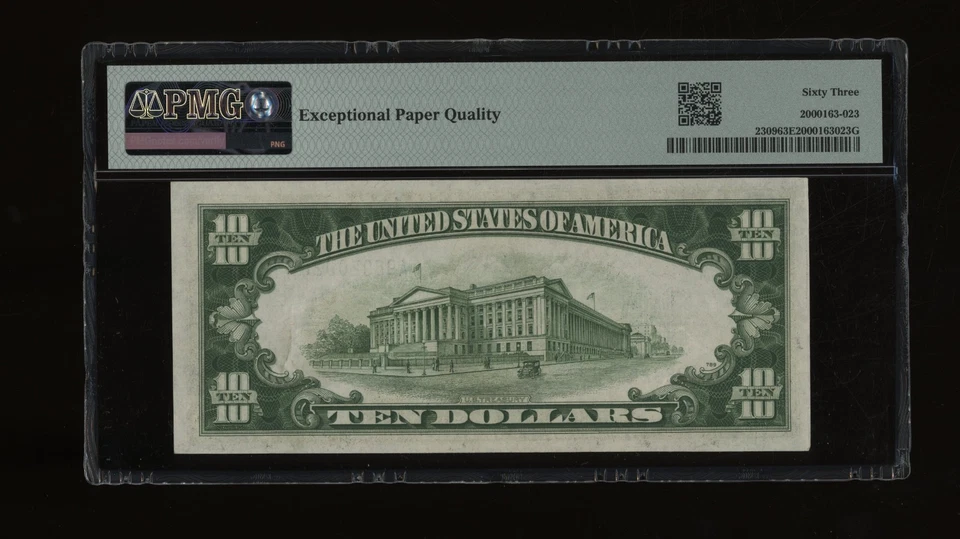 DBR 1934-A $10 North Africa Silver Fr. 2309 PMG 63 EPQ Serial A98920028A - Image 2 of 2