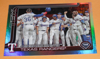 2025 Topps Series 2 Texas Rangers Team Rainbow Foil Card #593