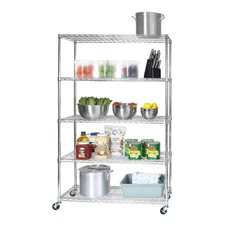 Seville Classics Commercial-Grade 5-Tier NSF-Certified Steel Wire Shelving With